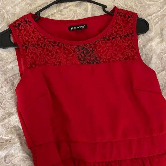 Solid Red Maxi Dress. Large - Picture 6 of 6